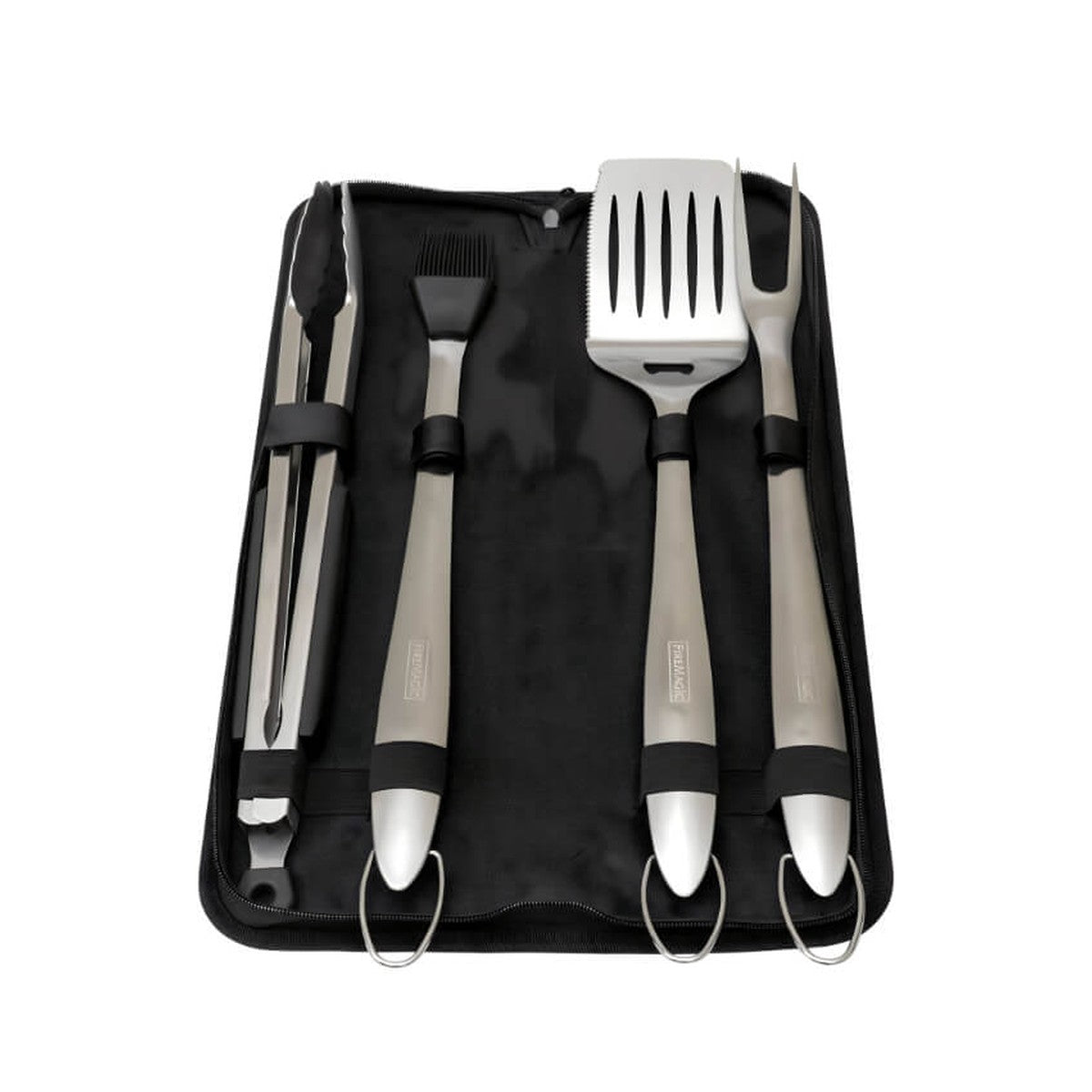 Grill accessories: four-piece stainless tool set