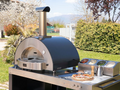 Alfa Classico 4 Pizze Gas Pizza Oven Freestanding on Black Cart - Ardesia Grey