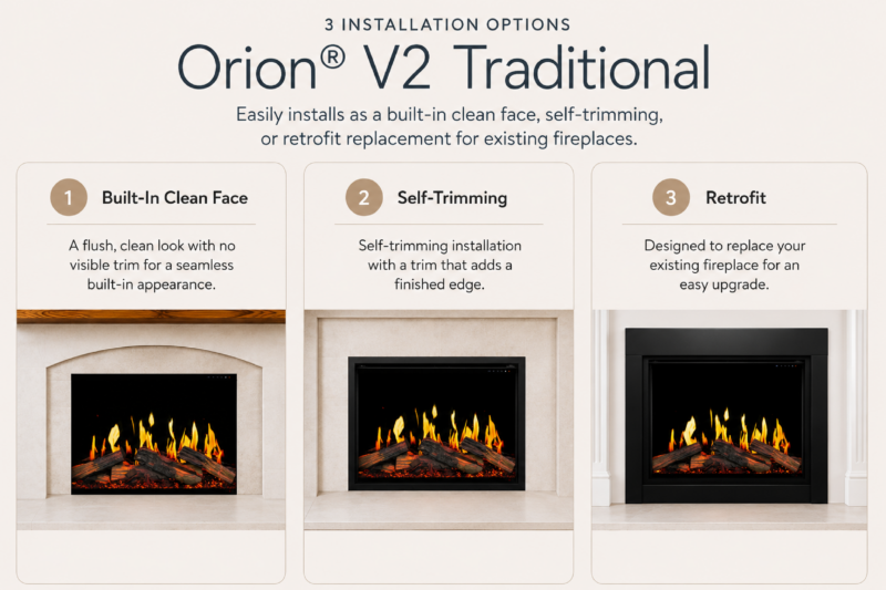 Modern Flames Orion V2 Traditional LCD Virtual Electric Fireplace - view 4