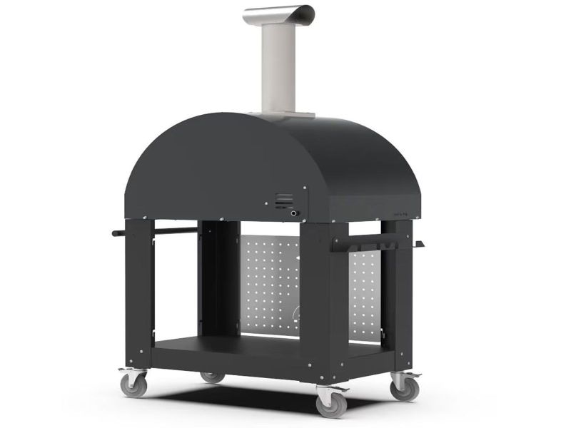 Alfa Classico 4 Pizze 43-Inch Gas Pizza Oven on Wrinkle Black Oven Base - Ardesia Grey - view 6