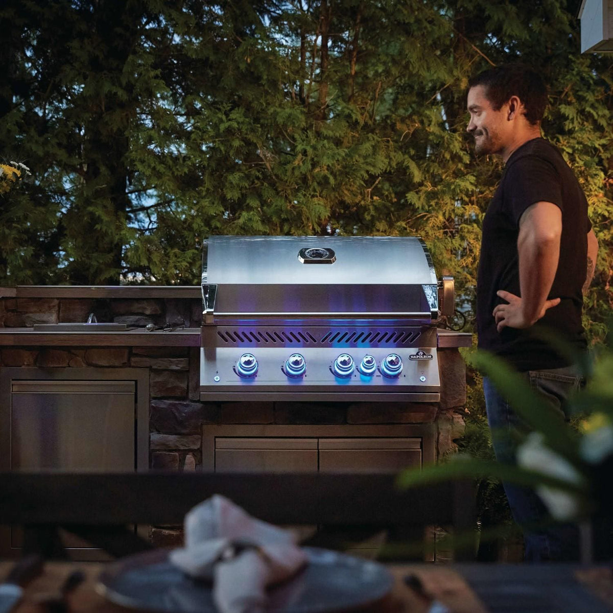 Napoleon 700 Series 32-Inch Built-In Natural Gas Grill w/ Infrared Rear Burner, Rotisserie & SafetyGlow - view 13