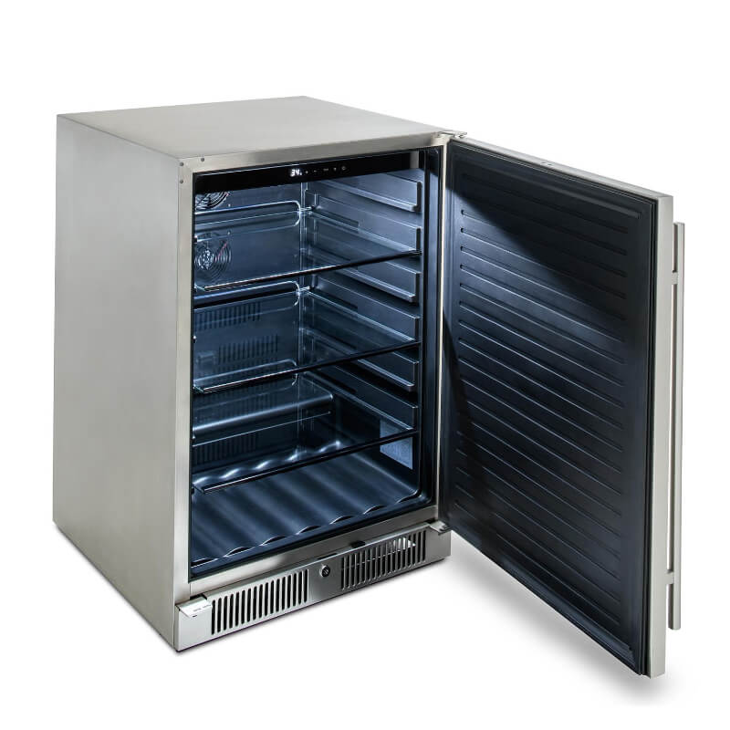 Blaze Morning Glow 10-Ft Outdoor Kitchen Island w/ 32-Inch Premium LTE+ Grill, Fridge in Gunmetal w/ Aeris Countertop