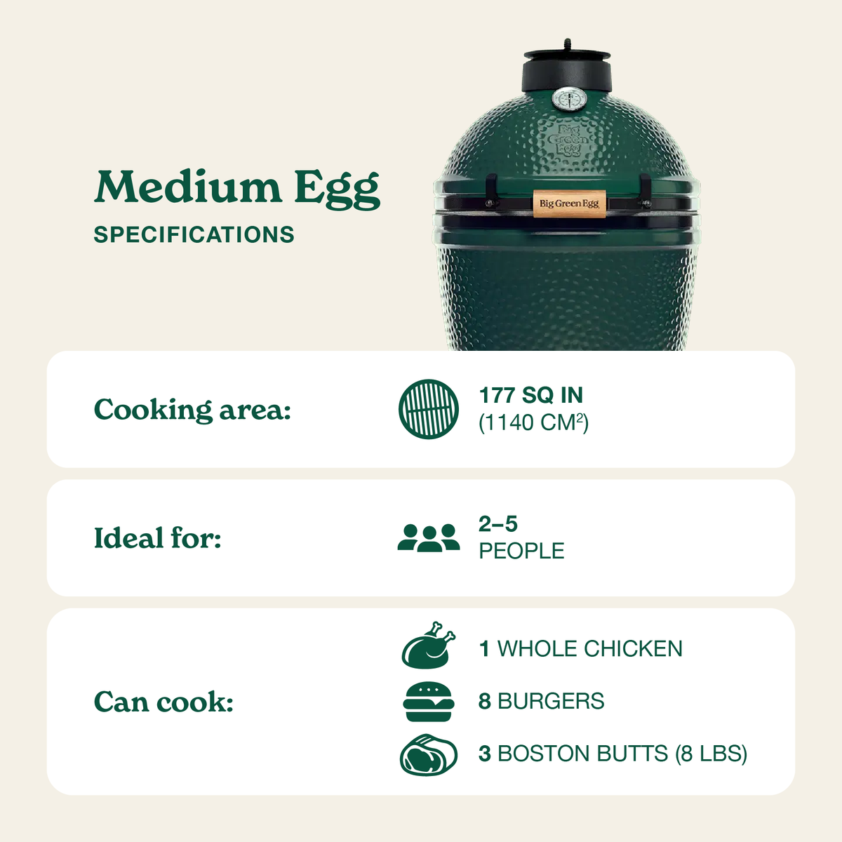 Medium Big Green Egg – view 2