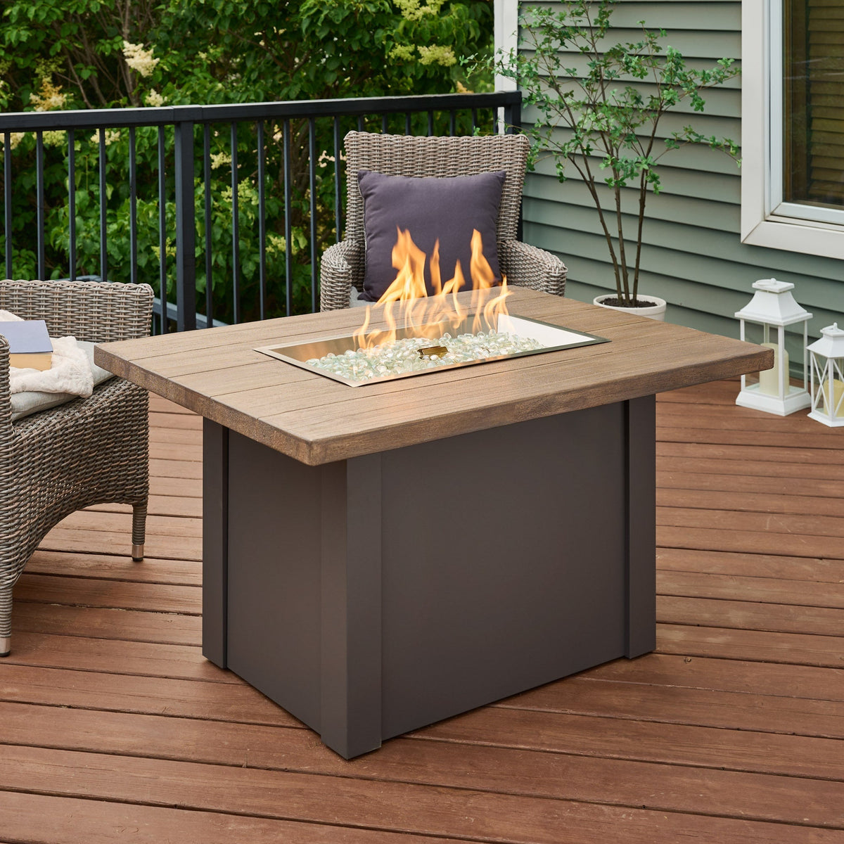 The Outdoor GreatRoom Havenwood Rectangular Gas Fire Pit Table 44" - view 6