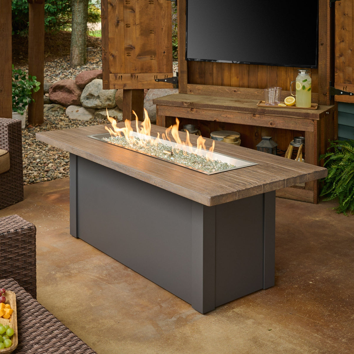 The Outdoor GreatRoom Havenwood Linear Gas Fire Pit Table 62" - view 10
