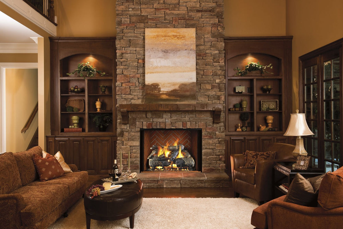Peterson Real Fyre Charred American Oak Gas Log Set With Vented ANSI Certified G46 Burner - view 2