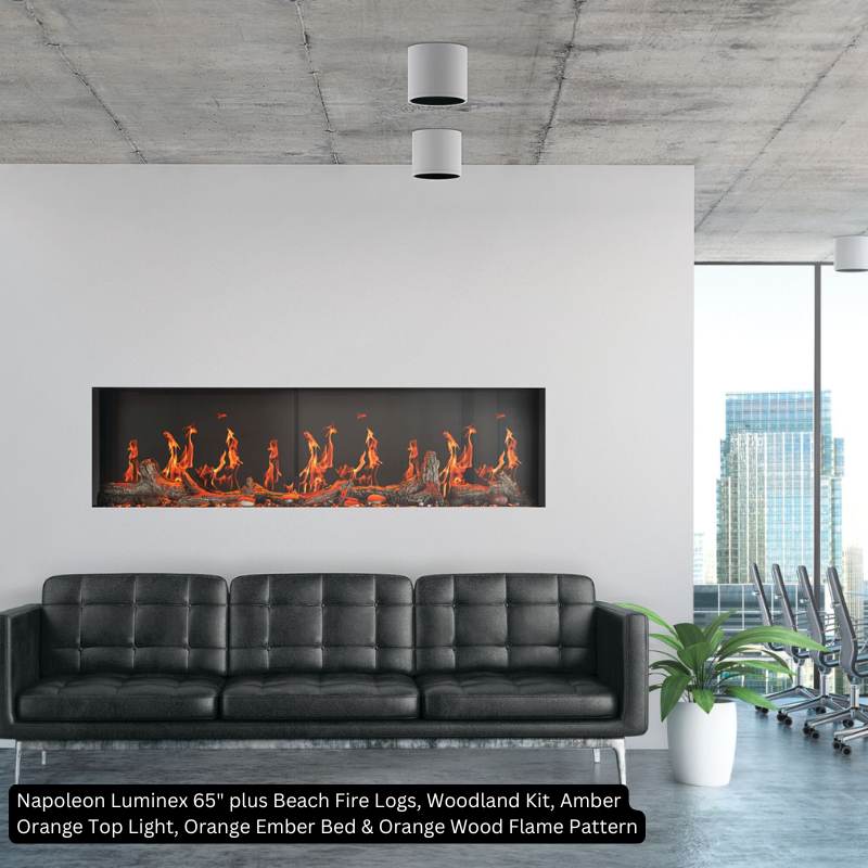 Napoleon Luminex 65" Linear Electric Fireplace | NEFL65LCD-3SV - view 4