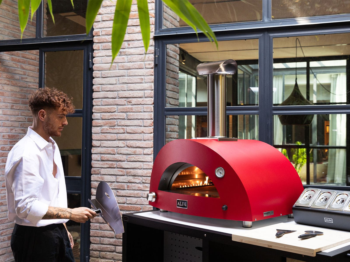 Alfa Moderno 3 Pizze 43-Inch Outdoor Gas Pizza Oven - Ruby Red - view 9