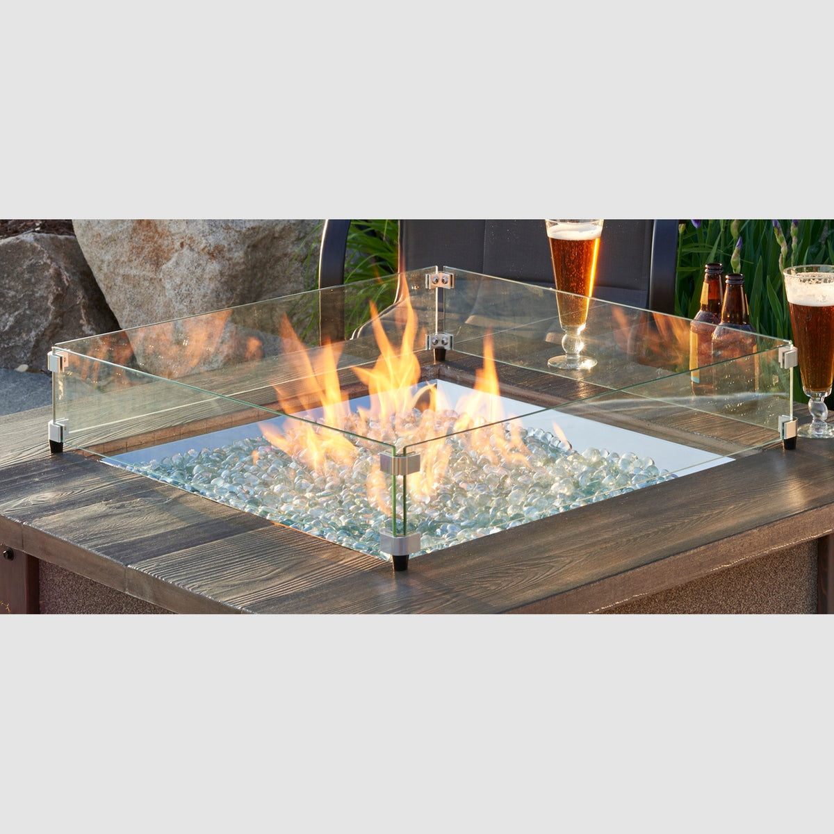 The Outdoor GreatRoom Square Glass Wind Guard - view 2