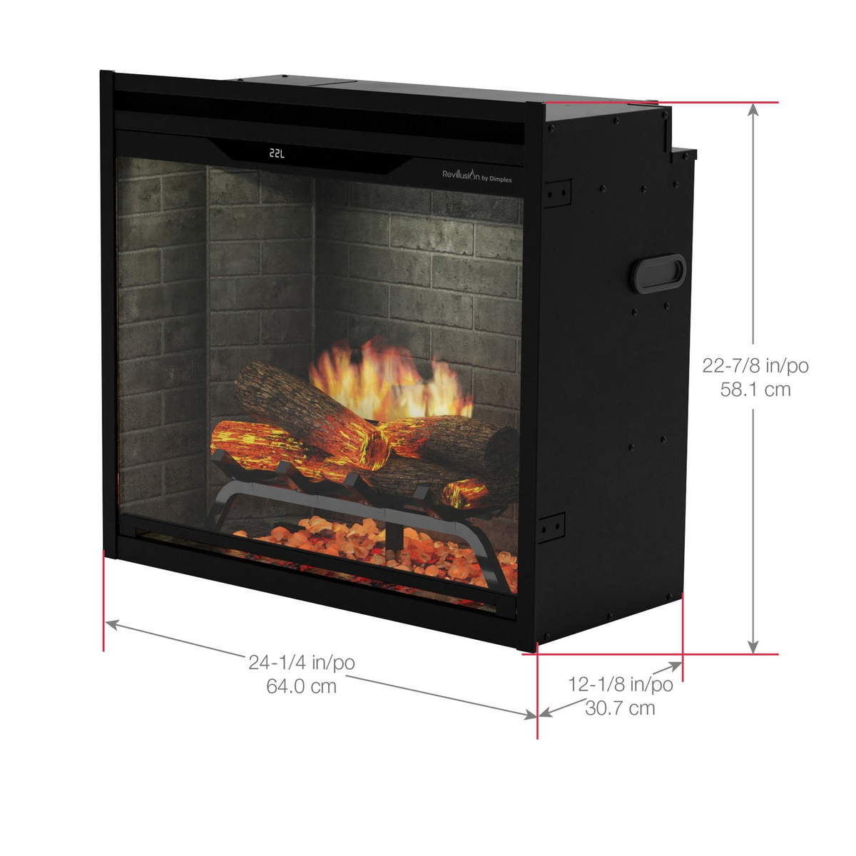 Dimplex Revillusion 24in Built-In Electric Fireplace Firebox - Herringbone - REV24-HB