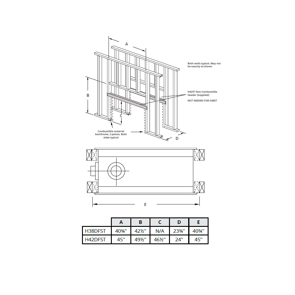 Montigo Divine Multi-Sided 38 See-Thru Direct-Vent Gas Fireplace - H38F
