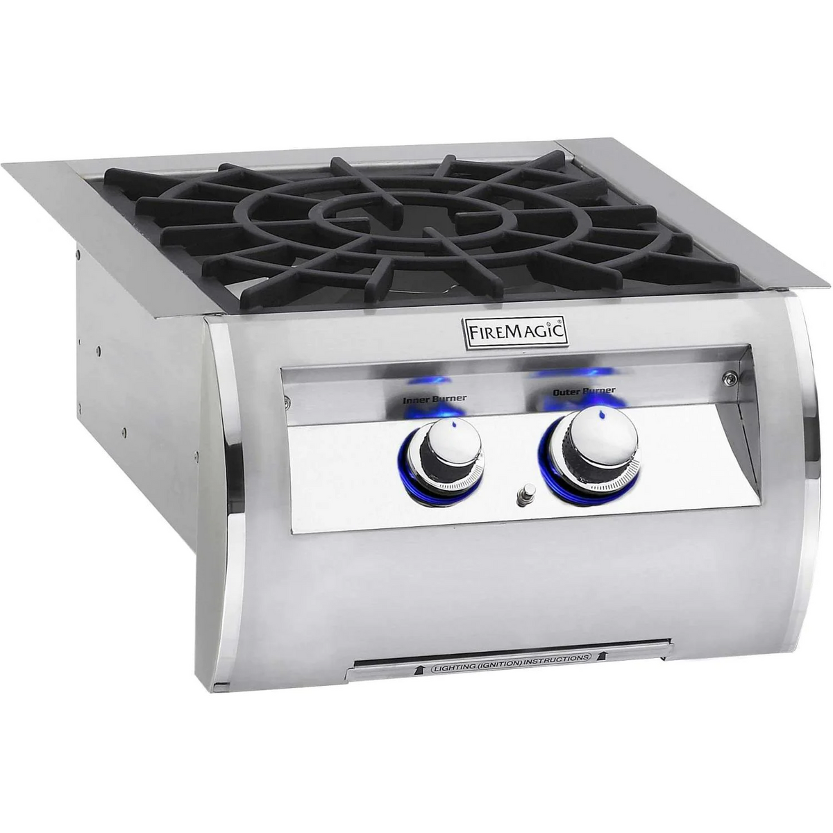 Fire Magic Echelon Diamond Built-In Natural Gas Power Burner W/ Porcelain Coated Cast Iron Grid - 19-5B2N-0 - view 2