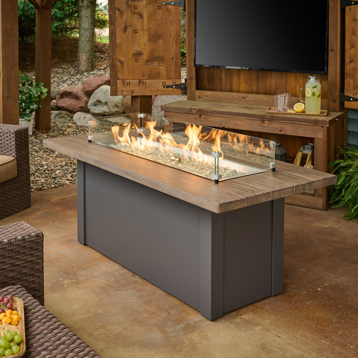 The Outdoor GreatRoom Havenwood Linear Gas Fire Pit Table 62" - view 11