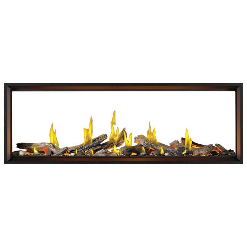 Napoleon Tall Vector with Luminous Logs 74" See Through Direct Vent Linear Gas Fireplace | TLV74LN2 - view 2