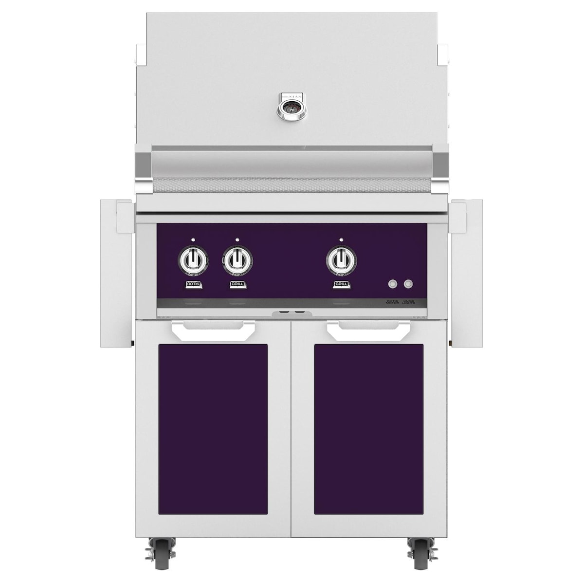Hestan 30-Inch Propane Gas Grill W/ Sear Burner & Rotisserie On Double Door Tower Cart