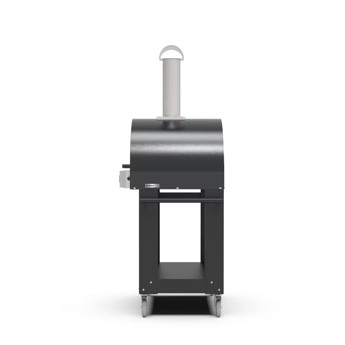 Alfa Classico 2 Pizze Freestanding Gas Ardesia Grey Pizza Oven on Wrinkle Black Cart - view 7