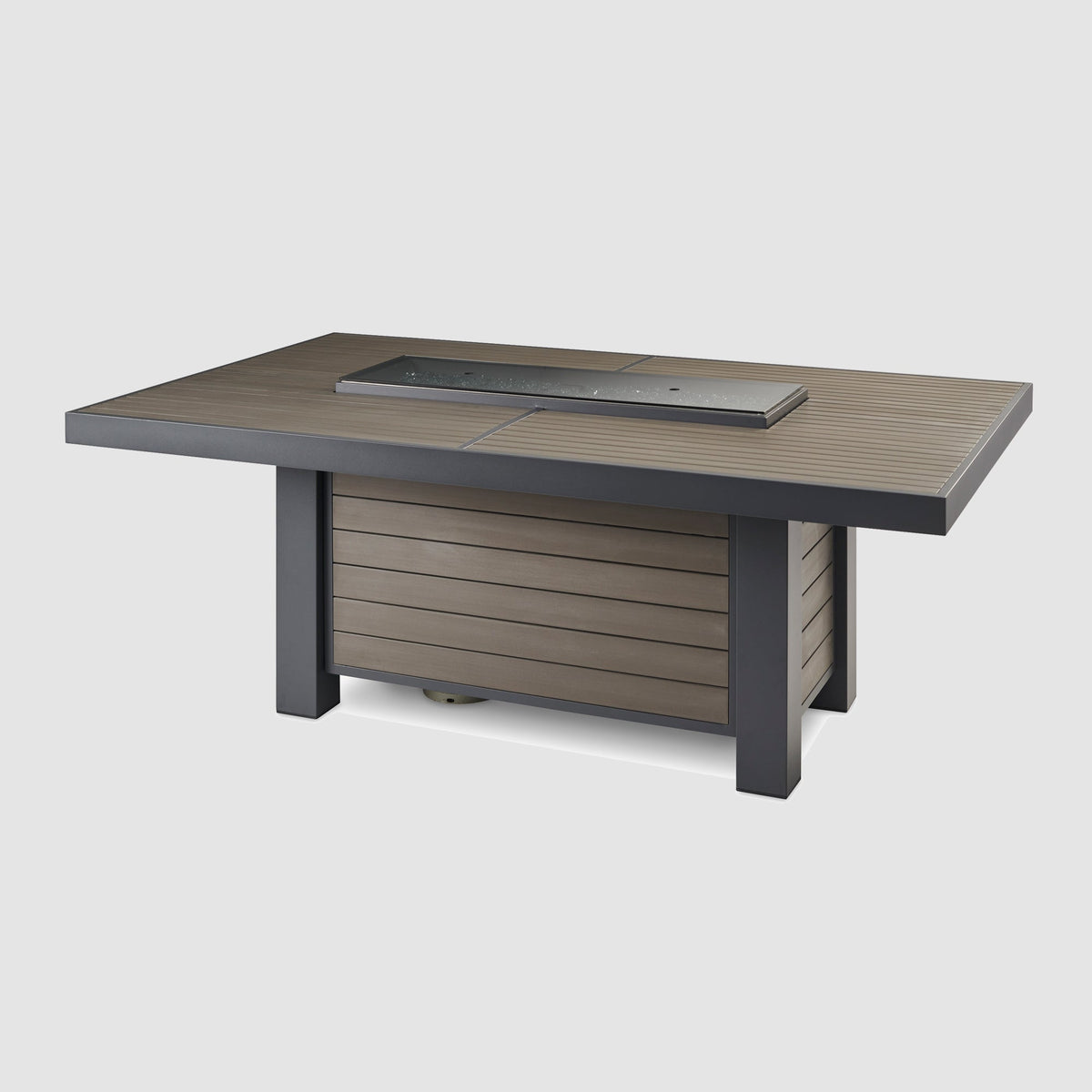 The Outdoor GreatRoom Kenwood and Brooks Linear Dining Height Gas Fire Pit Table - view 13