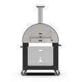 Alfa Classico 2 Pizze Freestanding Gas Ardesia Grey Pizza Oven on Wrinkle Black Cart
