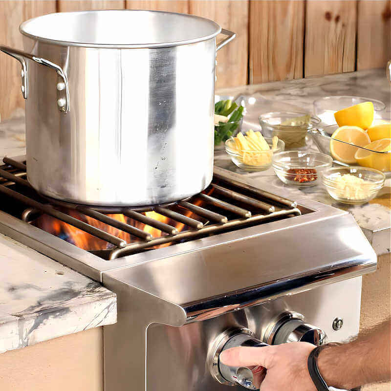 Blaze Professional Built-In Gas High Performance Power Burner W/ Wok Ring & Stainless Steel Lid - view 2