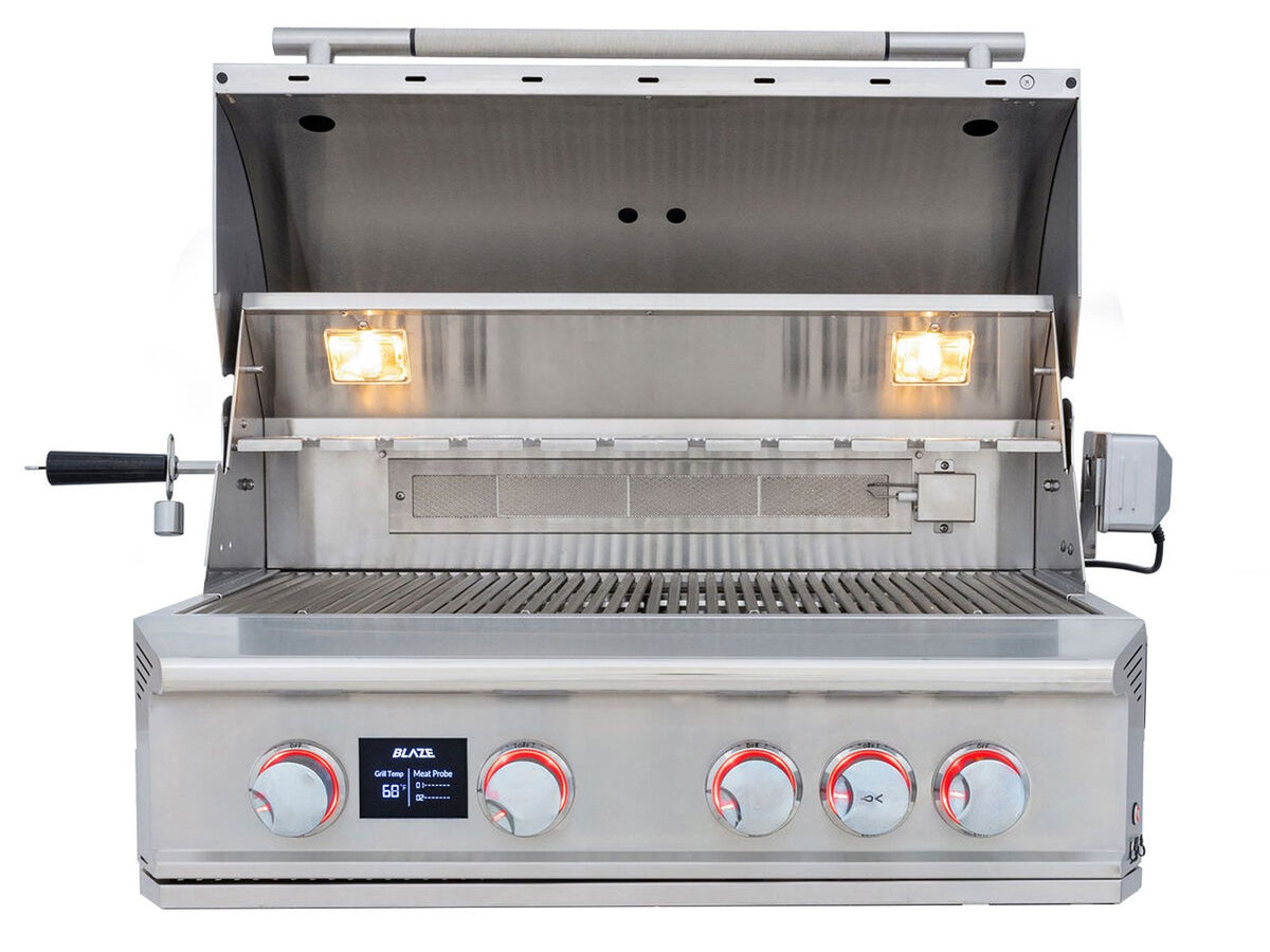 Blaze LTE PRO 32-Inch 4-Burner Gas Grill With Rear Infrared Burner & Rotisserie with Cart - view 9