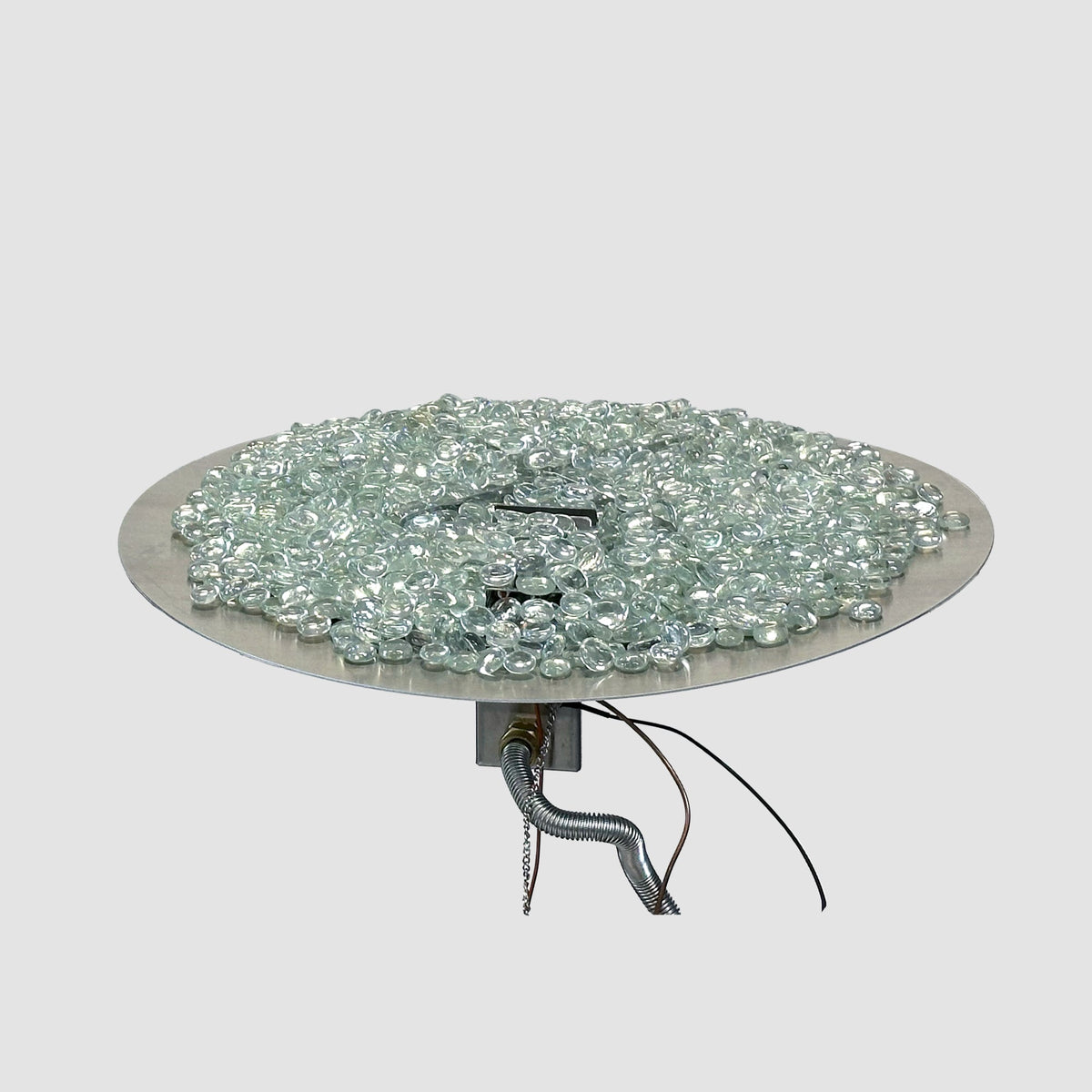 The Outdoor GreatRoom Crystal Fire Plus Round Gas Burner Insert and Plate Kit