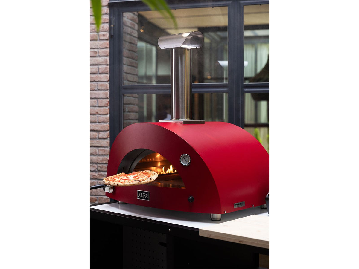 Alfa Moderno 3 Pizze 43-Inch Outdoor Gas Pizza Oven - Ruby Red - view 7