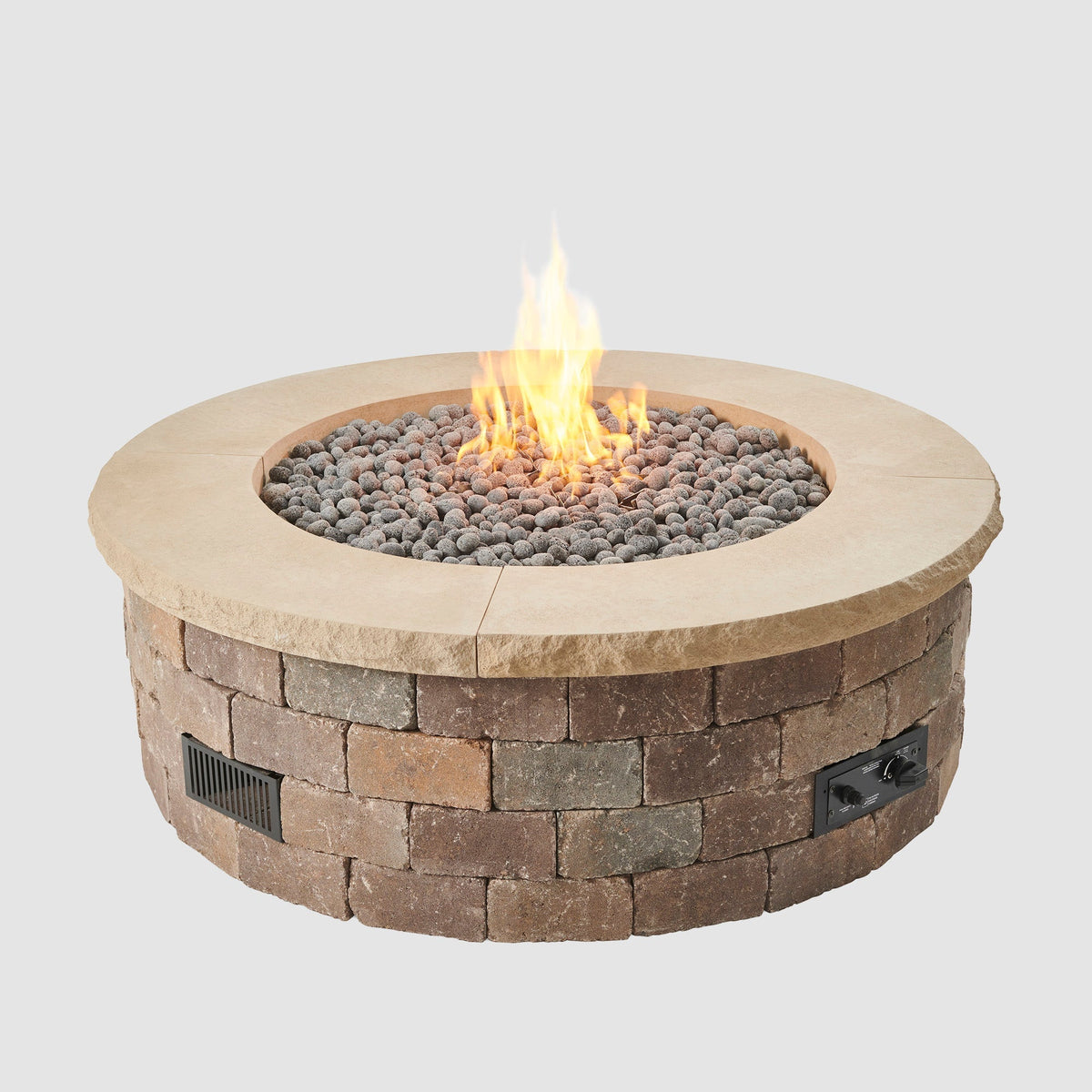 The Outdoor GreatRoom Concrete Top for Round Bronson Block Gas Fire Pit Kit (4 Pieces Total) - More colors - view 2
