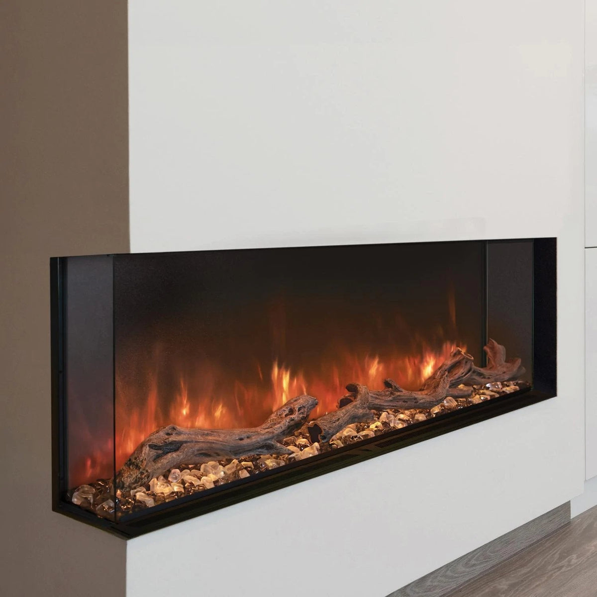 Modern Flames Landscape Pro Multi-Sided Built-In 96 Inch Electric Fireplace Linear Firebox
