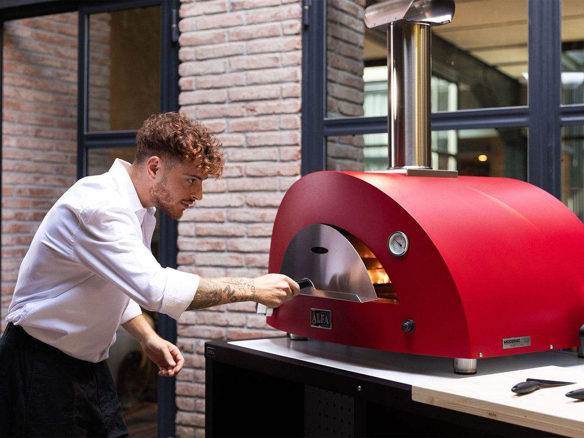 Alfa Moderno 3 Pizze 43-Inch Outdoor Gas Pizza Oven - Ruby Red - view 8