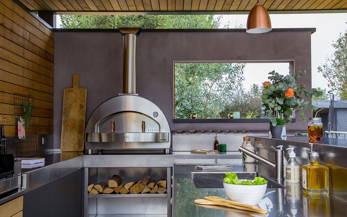 Alfa 4 Pizze Outdoor Wood-Fired Countertop Pizza Oven - Copper - view 12