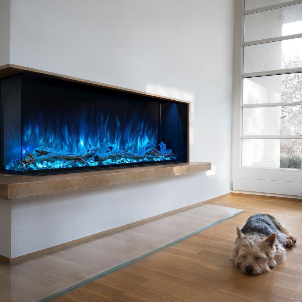 Modern Flames Landscape Pro Multi-Sided Built-In 96 Inch Electric Fireplace Linear Firebox