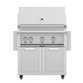 Hestan 36-Inch Natural Gas Grill W/ Sear Burner & Rotisserie On Double Door Tower Cart