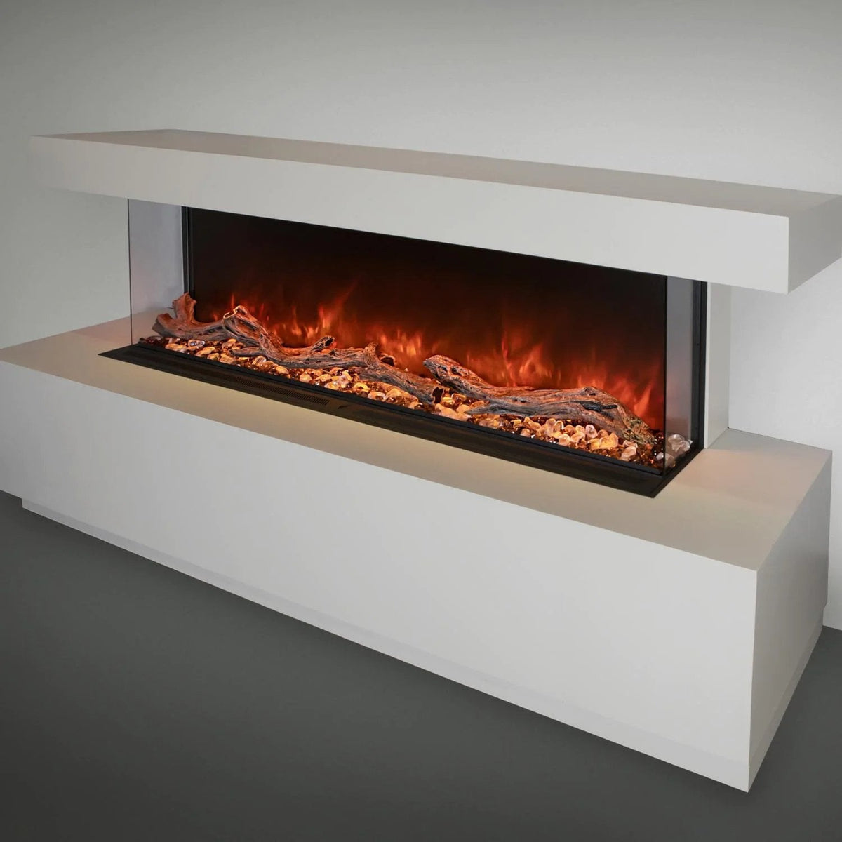 Modern Flames Landscape Pro Multi-Sided Built-In 96 Inch Electric Fireplace Linear Firebox