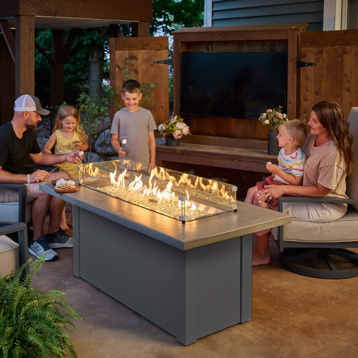The Outdoor GreatRoom Havenwood Linear Gas Fire Pit Table 62" - view 65
