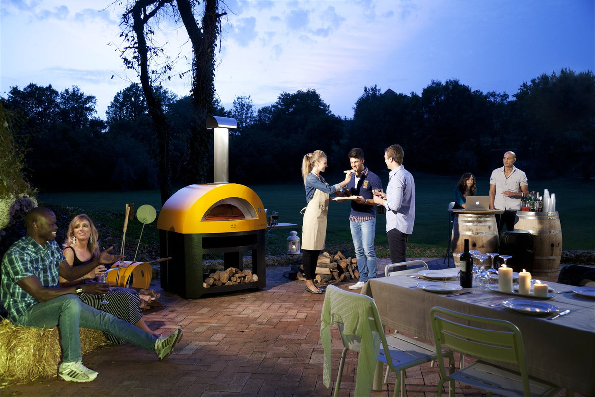 Alfa Allegro 39-Inch Outdoor Wood-Fired Pizza Oven with Base - Freestanding - Yellow - view 11
