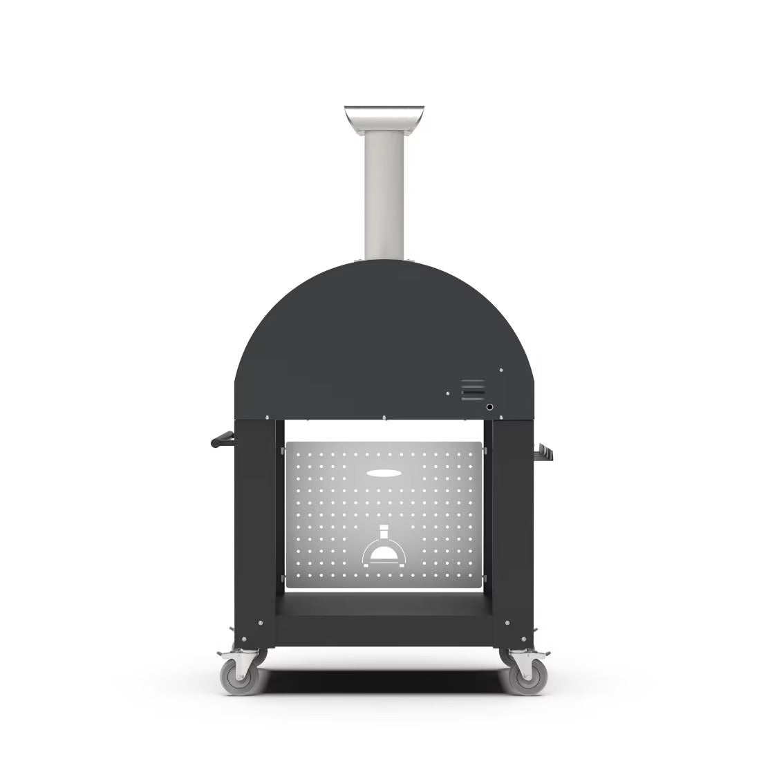 Alfa Classico 2 Pizze Freestanding Gas Ardesia Grey Pizza Oven on Wrinkle Black Cart - view 8