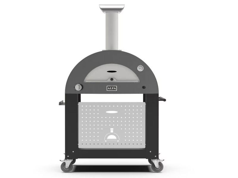 Alfa Moderno 3 Pizze 43-Inch Gas Pizza Oven on Wrinkle Black Oven Base - Anthracite Gray - view 8