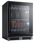 XO 24" Designer Black Glass Beverage Center Indoor Undercounter Refrigerator