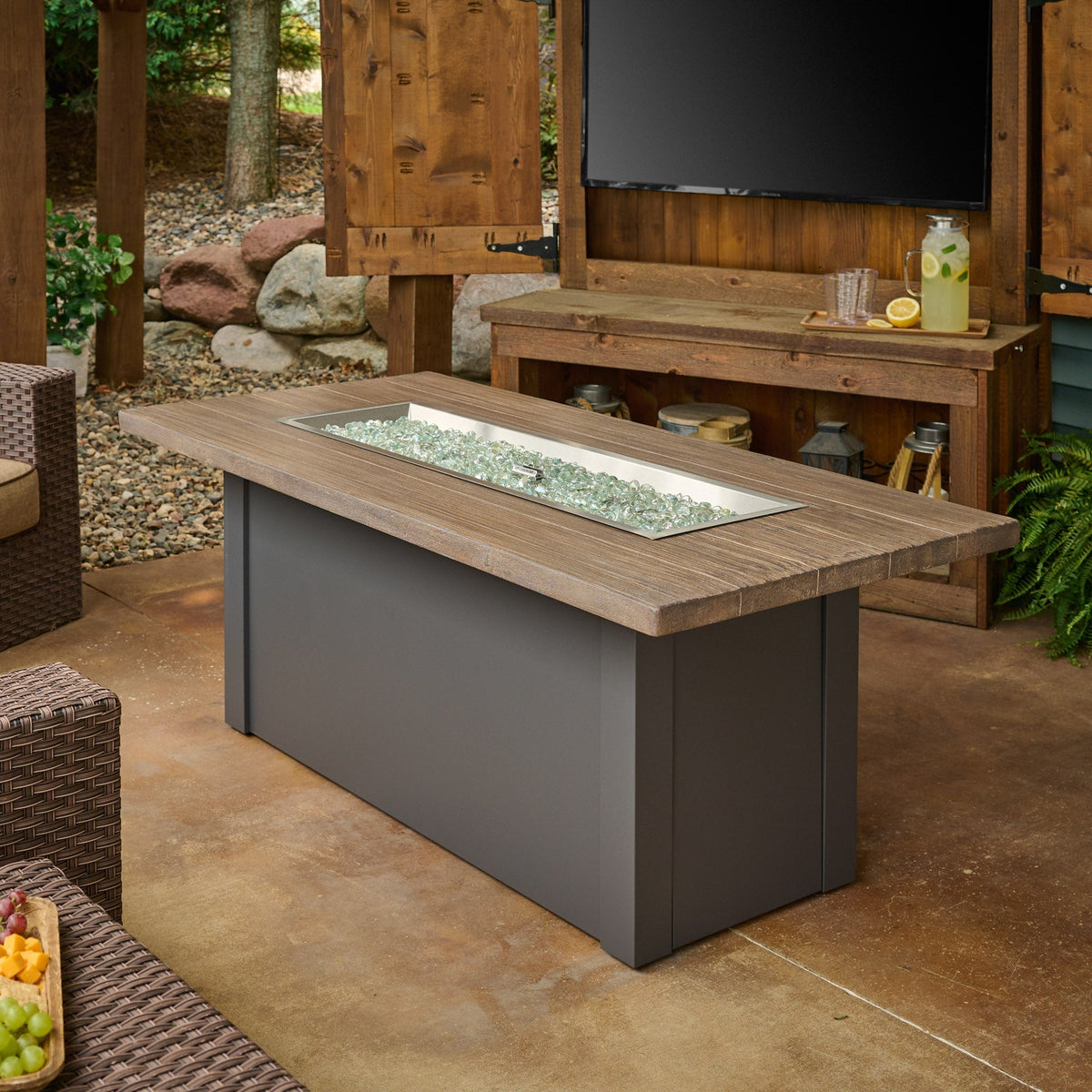 The Outdoor GreatRoom Havenwood Linear Gas Fire Pit Table 62" - view 13