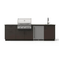 Blaze Golden Hour 10-Ft Outdoor Kitchen Island w/ 32-Inch Premium LTE+ Grill, Fridge, Sink in Architectural Bronze w/ Keon Countertop