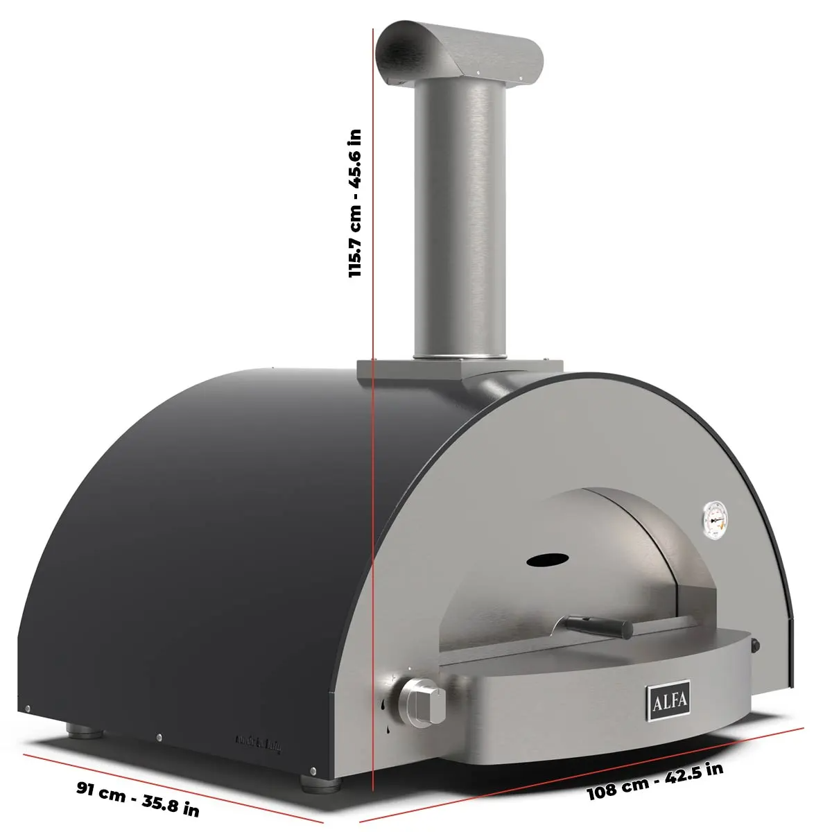 Alfa Classico 4 Pizze Gas Pizza Oven In Ardesia Grey - Countertop - FXCL-4P - view 2