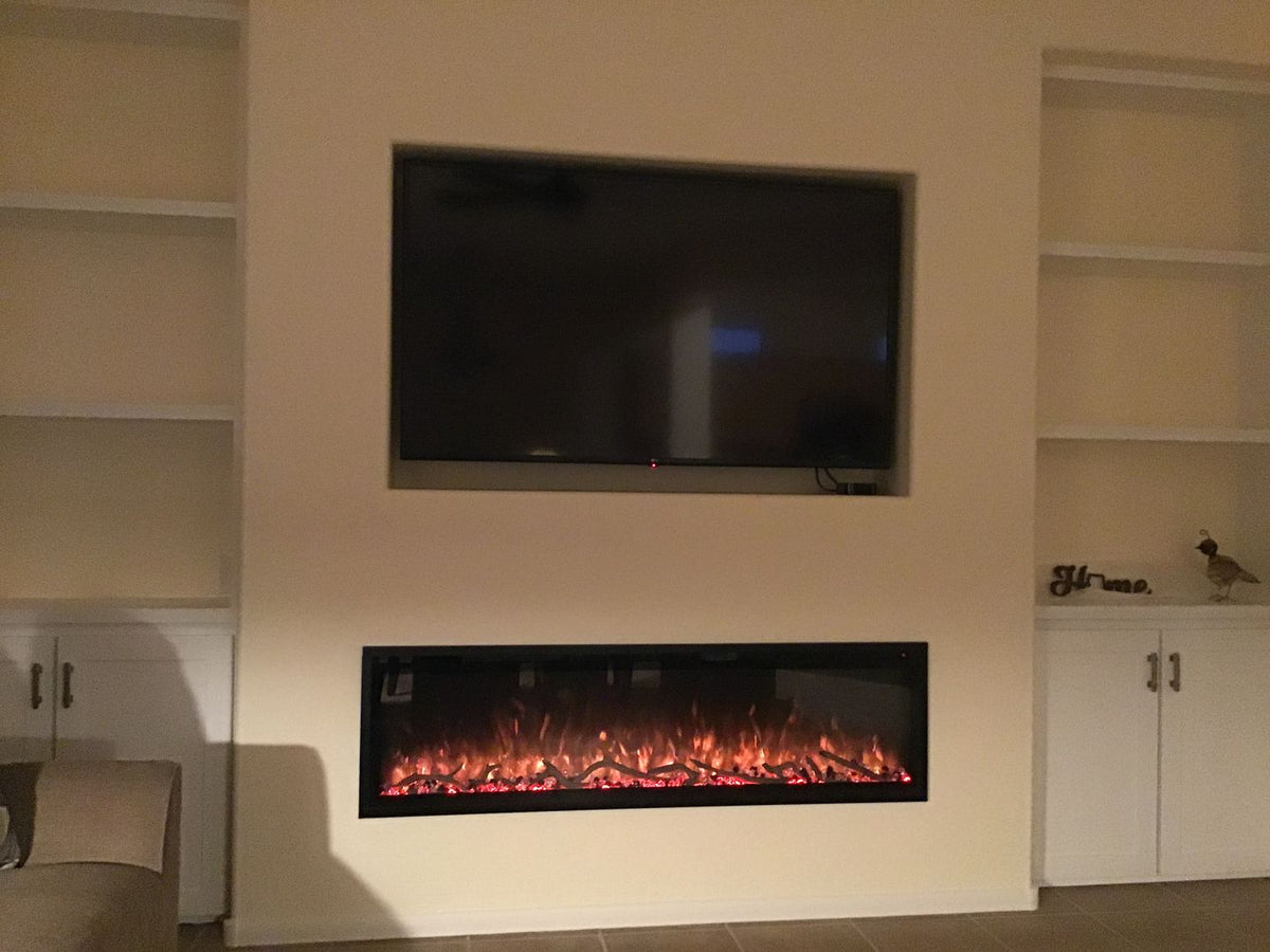 Modern Flames Spectrum Slimline 74 Inch Recessed/Wall Mount Linear Electric Fireplace