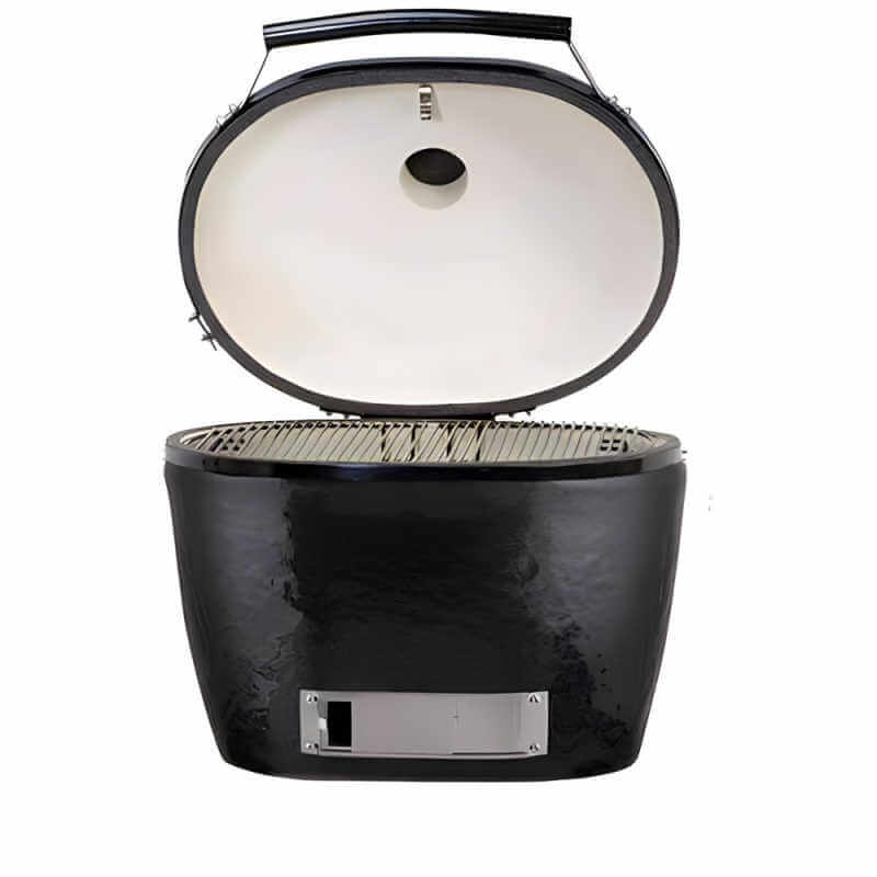 Primo Oval XL 400 Ceramic Kamado Charcoal Grill with Cart Shelves or Cypress Countertop Table
