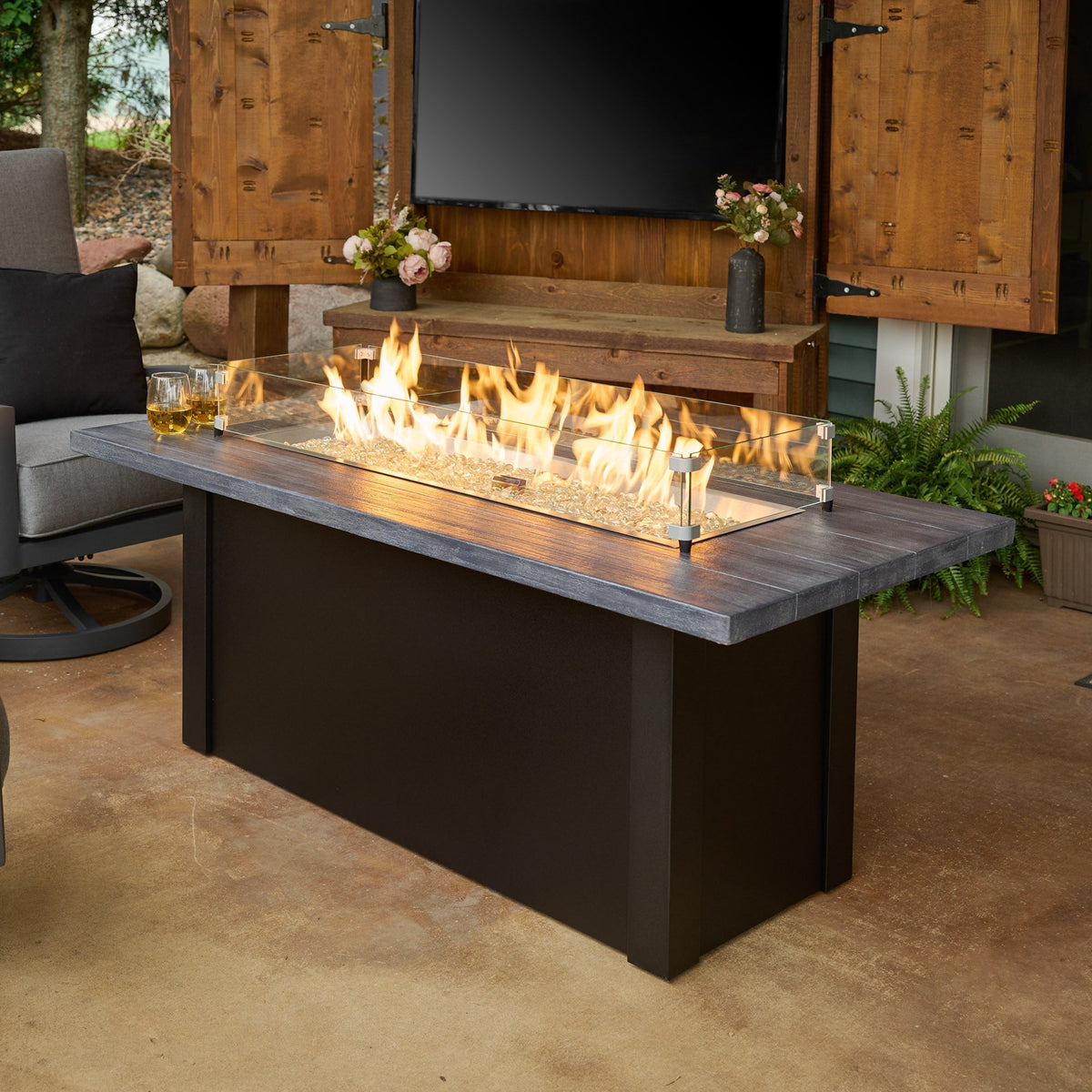 The Outdoor GreatRoom Havenwood Linear Gas Fire Pit Table 62" - view 56