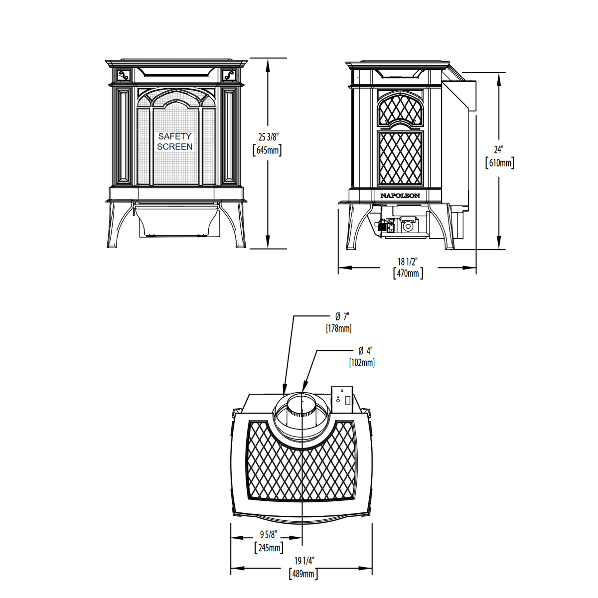 Napoleon Arlington Direct Vent Cast Iron Gas Stove | GDS20 - view 3