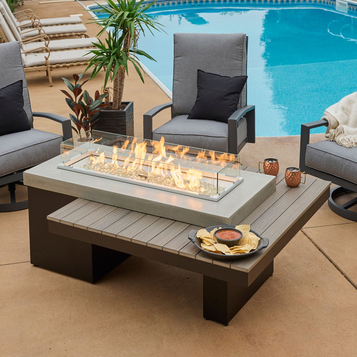 The Outdoor GreatRoom Uptown Linear Gas Fire Pit Table - view 9