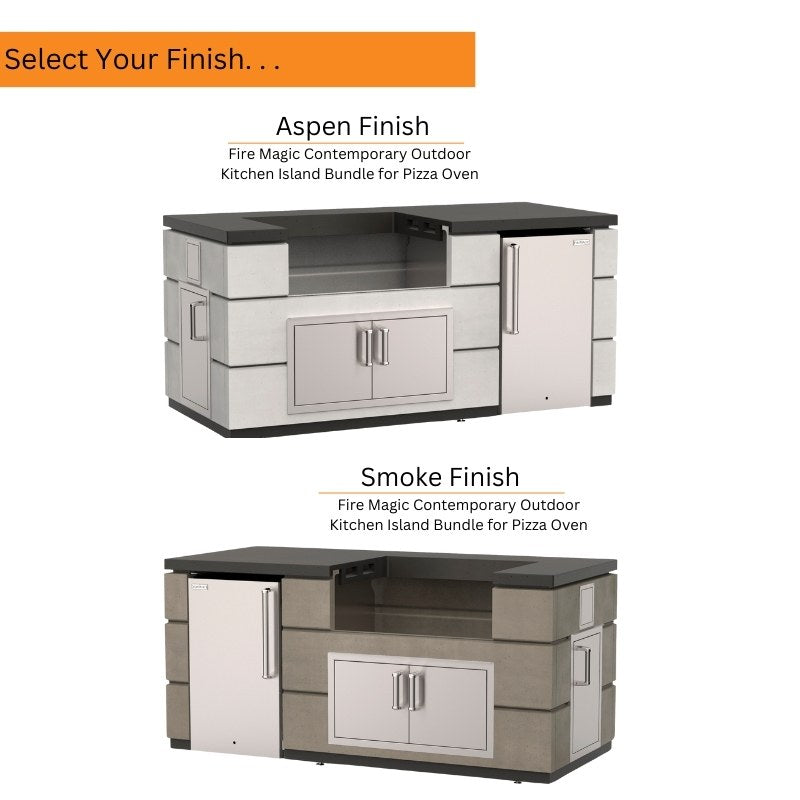 Fire Magic Contemporary Outdoor Kitchen Island Bundle for Pizza Oven - view 3