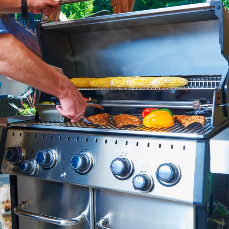 Broil King Baron S 590 PRO IR 5-Burner Gas Grill With Rotisserie & Infrared Side Burner - view 11