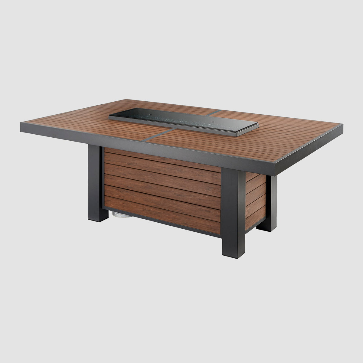 The Outdoor GreatRoom Kenwood and Brooks Linear Dining Height Gas Fire Pit Table - view 3