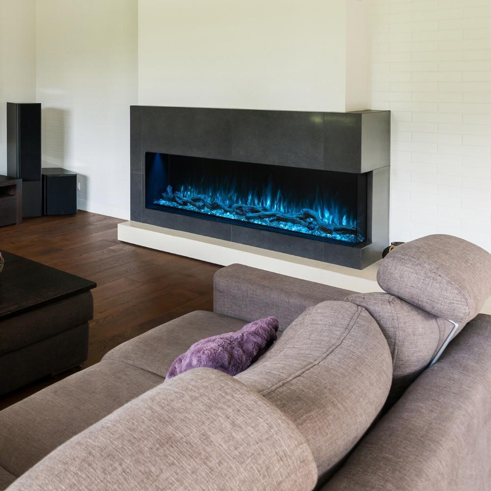 Modern Flames Landscape Pro Multi-Sided Built-In 96 Inch Electric Fireplace Linear Firebox